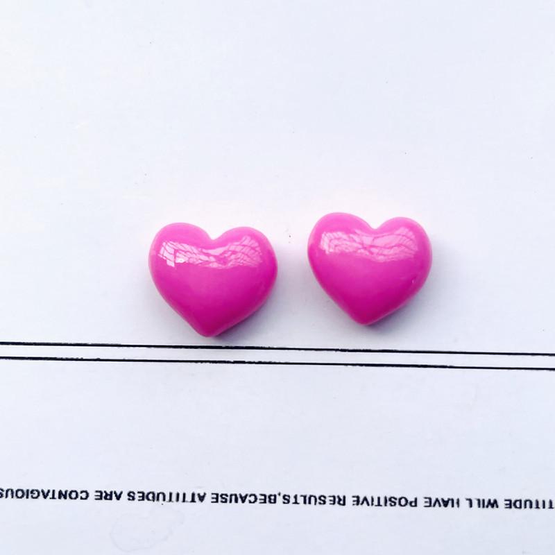 Mini Shiny Heart Resin Charms DIY Decals for Phone Case Hair Clip Craft Accessory Pink White Craft Supply