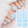 22tips/Sheet Glittering Toenails Manicure Art Decals Baking Free Toe Nail Stickers Full Cover Removable Adhesive DIY Nail Patch*