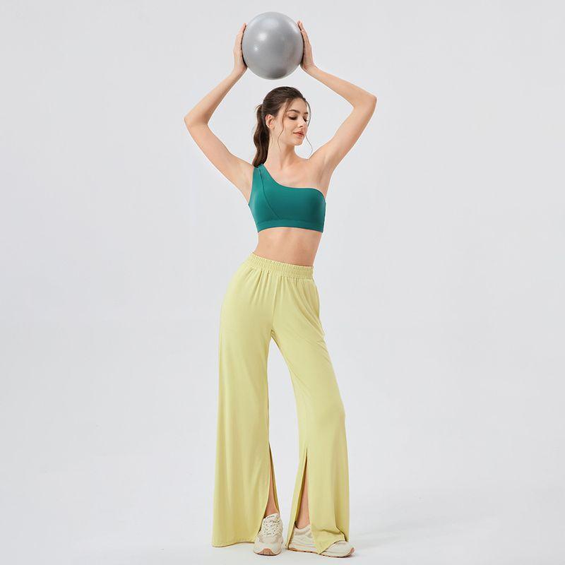 Export One Shoulder Vest Yoga Bra Quick-Drying Shockproof Running Fitness Bra Nude Feel Elastic Sports Underwear Top Women