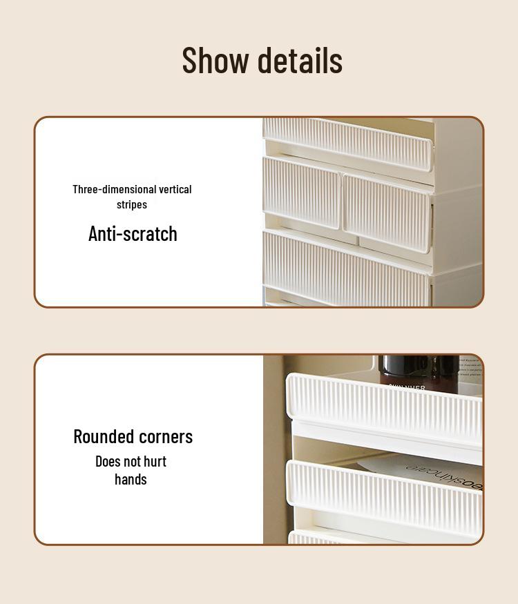 Stackable Multi-Layer Cosmetic Storage Box: High-End Skincare & Lipstick Organizer with Desktop Drawers