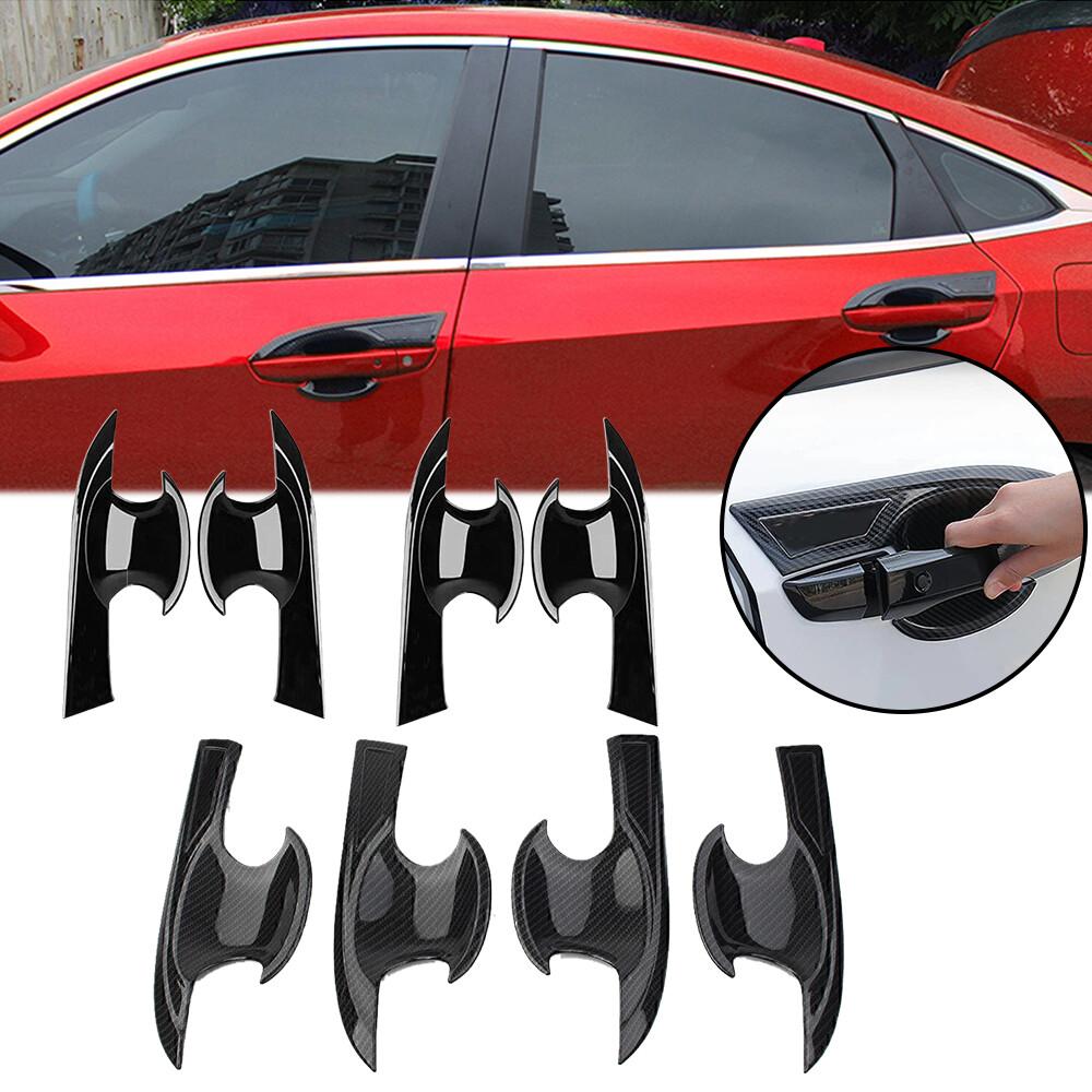 For Honda Civic 10th 2016-2021 Car Sticker ABS Exterior Door Handle Bowl Cover Trim Carbon Fiber Accessories Vehicle Decoration