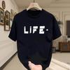 2026 New Sale American Trend Heavyweight Pure Cotton Letterprint Shortsleeved Tshirt Unisex Round Neck Summer Style