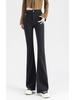 High-Waisted Slim Fit Micro Flare Blue Jeans: Fashionable Casual Style for Tall Women's Autumn/Winter Wardrobe.