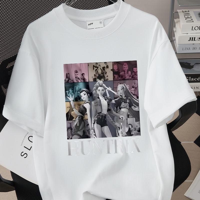 

T-Shirts Women’s High-quality Printed Short-sleeved Casual T-shirt Adult Loose Micro-shoulder Cotton Top XXXL