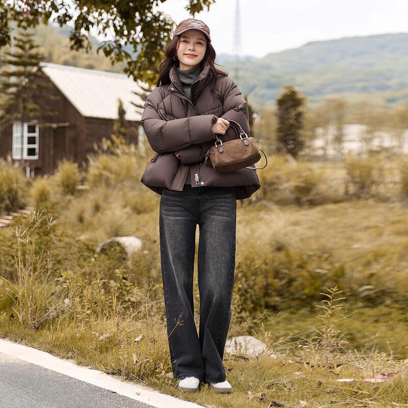 Demana Damen Kurze Daunen-Pufferjacke 90% Daunen
