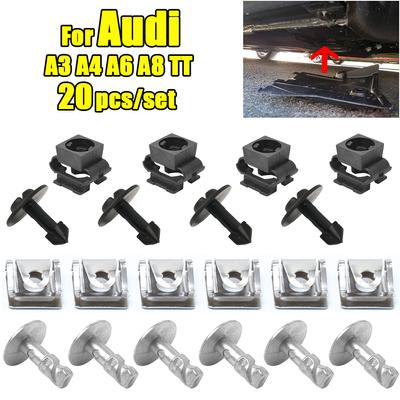 20PC Klipsy krytu motoru pod převodovku Kryt tělesa štítu Šroub pro A3 A4 B5 B6 B7 A6 A8 TT Mk1