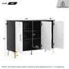 Sideboard Kommode 3 Türen, Moderne Verstellbare Ablage, Buffetschrank Flurschrank viel Stauraum, Metallbeinen, Wohnzimmer Esszimmer, 120cm