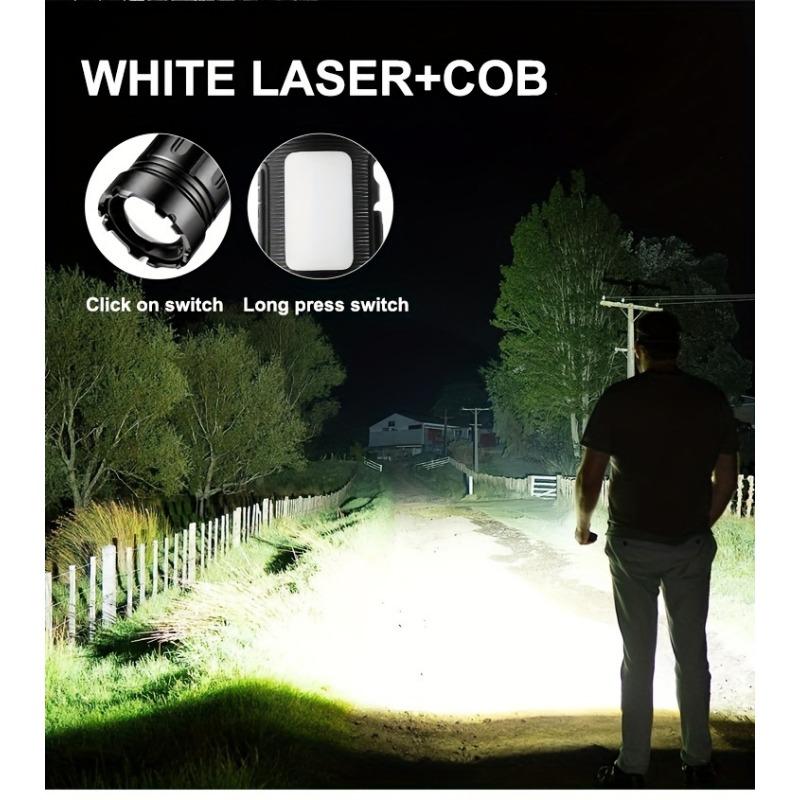 Ultra Bright Magnetic Rechargeable LED Flashlight with Adjustable Beam and COB Work Light Suitable for Emergency Situations and Outdoor Activities