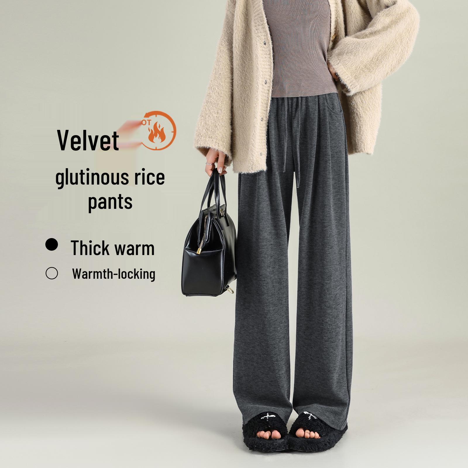 Women s 2026 High Waist Wide Leg Pants - Spring & Autumn Style, Loose Fit, Thickened White Drape Fabric S