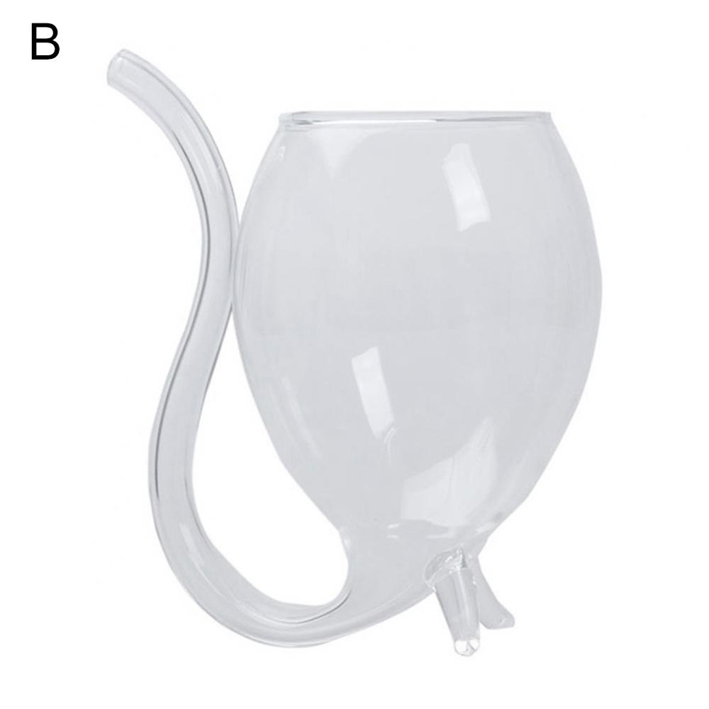 Cup Straw Cup Glass Wine Whiskey Heat Resistant Sucking Juice Milk Drinking Tube Straw Cup transparent