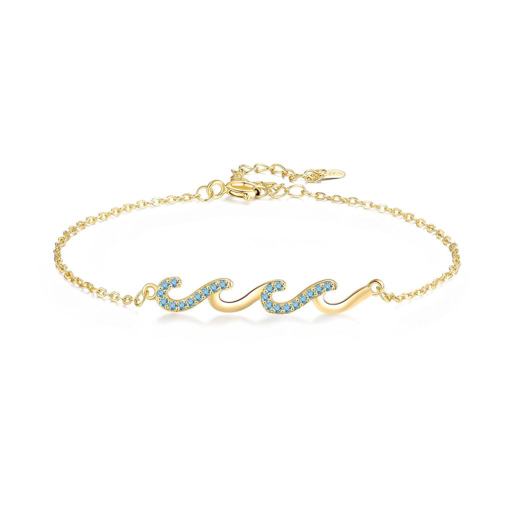 Elegant Sparkling Wave Bracelet for Women - Versatile High-End Fashion Jewelry