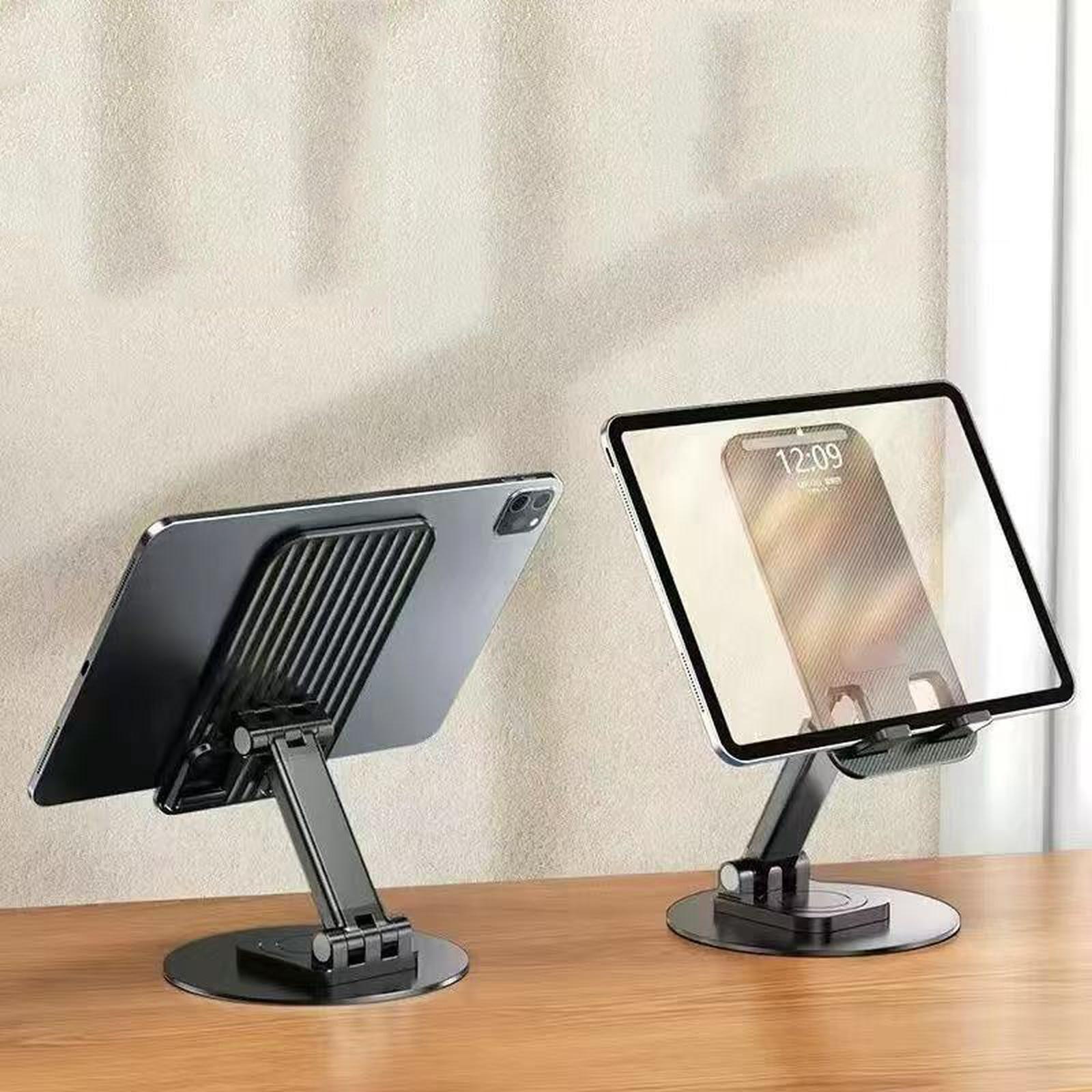 

Multifunctional Phone Stand with 360° Rotation Adjustment, Stable Oversized Base, Compatible with Phones and Tablets for Home, , and Study one size чорний