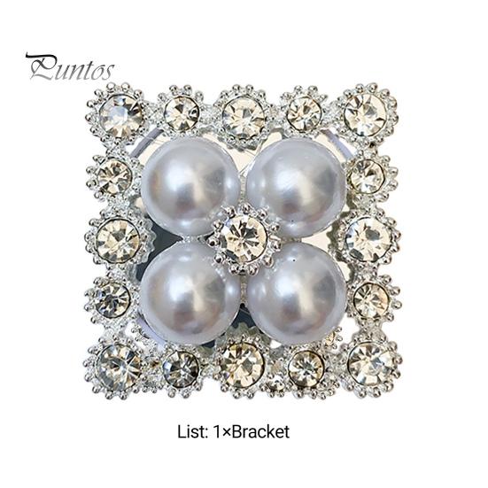 Mobile Phone Holder Telescopic Foldable Self-adhesive Anti-slip Decoration Square Rhinestone Faux Pearl Phone Folding Finger Stand for Desktop