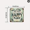 Rustic Metal Welcome Sign Aluminum Wall Art Vintage Decor for Home