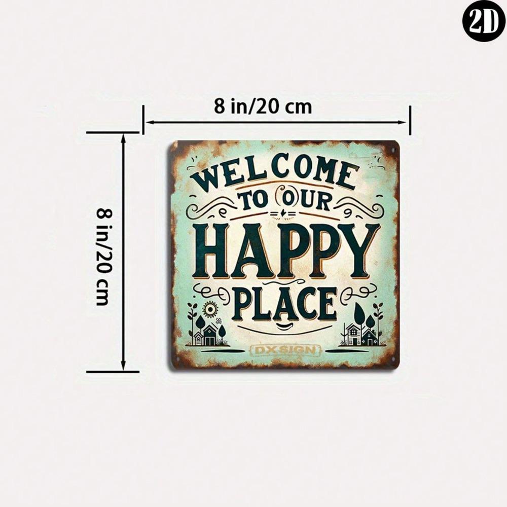 Rustic Metal Welcome Sign Aluminum Wall Art Vintage Decor for Home