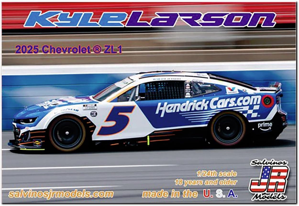 

Salvinos JR Models Масштаб Кайл Ларсон H1100 Hendrick Cars Chevrolet Camaro NASCAR 2025 Пластиковая Модель Автомобиля HMC2025KLC 1/24 #5 (Машина)