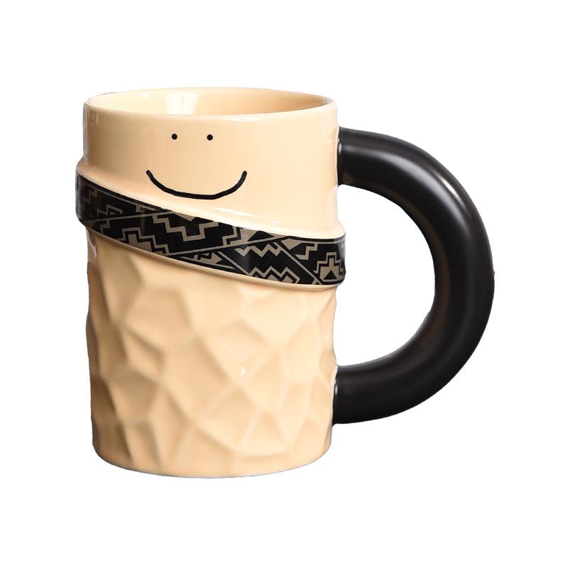 Couple Mug Design Niche Ceramic Cup for Household Drinking Water with High Appearance Cute Water Cup for Girls Office Workers