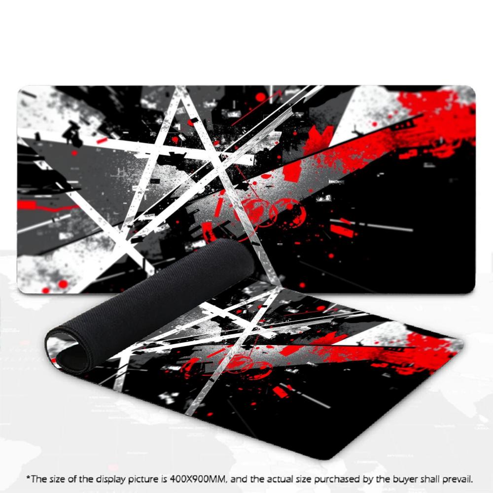 Red Black Ink Splash Mouse Pad Desk Mat Keyboard Pad XXL Large Non-Slip Rubber Table Mat for PC Gaming Office Home Desktop Decor