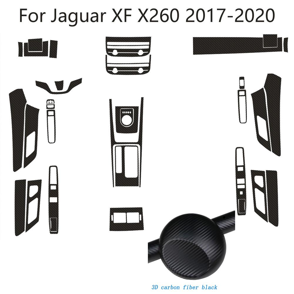 For Jaguar XF X260 2017-2020 Car-Styling 3D/5D Carbon Fiber Car Interior Center Console Color Molding Sticker Decals Parts SS18