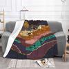 Color Fields New Selling Custom Print Flannel Soft Blanket Fields Landscape Nature Hills Mountains Sun Moon Sky Blue Indigo
