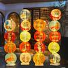 20cm Chinese Style Printed Round Lantern Waterproof Cloth Outdoor Decor Hanging Lantern For New Year Wedding Festival Decoration