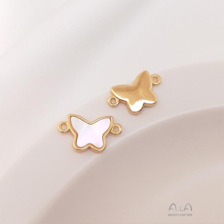 

Кулон-кольцо двойное из 14-каратного позолоченного материала, не меняющего цвет, цвета морской волны: Шарм Звезда, Луна и Бабочка для браслетов и ожерелий DIY