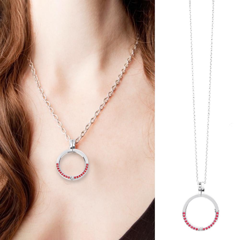 Stainless Steel Beautiful Jewel Accessory Pendant Chain Replacement Compatible for Misfit Shine 2 NecklaceRose Red