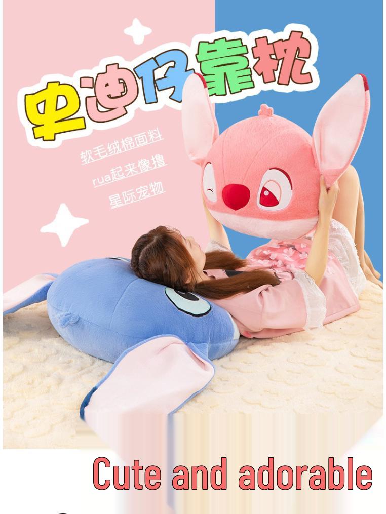 Stitch Angel Plush Pillow for Kids - Cute Lilo & Stitch Backrest Cushion