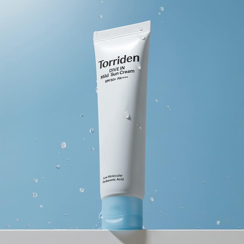 Torriden Mild Sun Cream 60ml Sunscreen Moisturizing Hydration Panthenol Hyaluronic Acid Dry Skin Vegan Formula Korean Cosmetics Skincare Dive-In