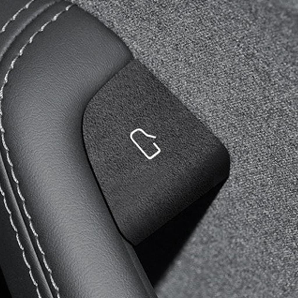4PCS Door Open Button Stickers Compatible with Tesla Model 3 Highland Model Y Juniper 2024 2025 Suede Sticker Wrap Decor Interior Accessories Door