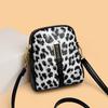 Leopard Print Texture Mobile Phone Bag New Flow Double Pocket Simple Versatile Shoulder Bag New Casual Messenger Bag