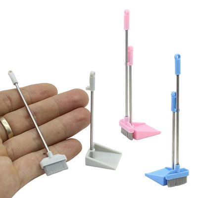 1:12 Puppenhaus Miniatur Besen Kehrschaufel Kit Puppe Hause Reinigung Werkzeuge Decor Spielzeug Micro Leben Szene Dekoration Requisiten