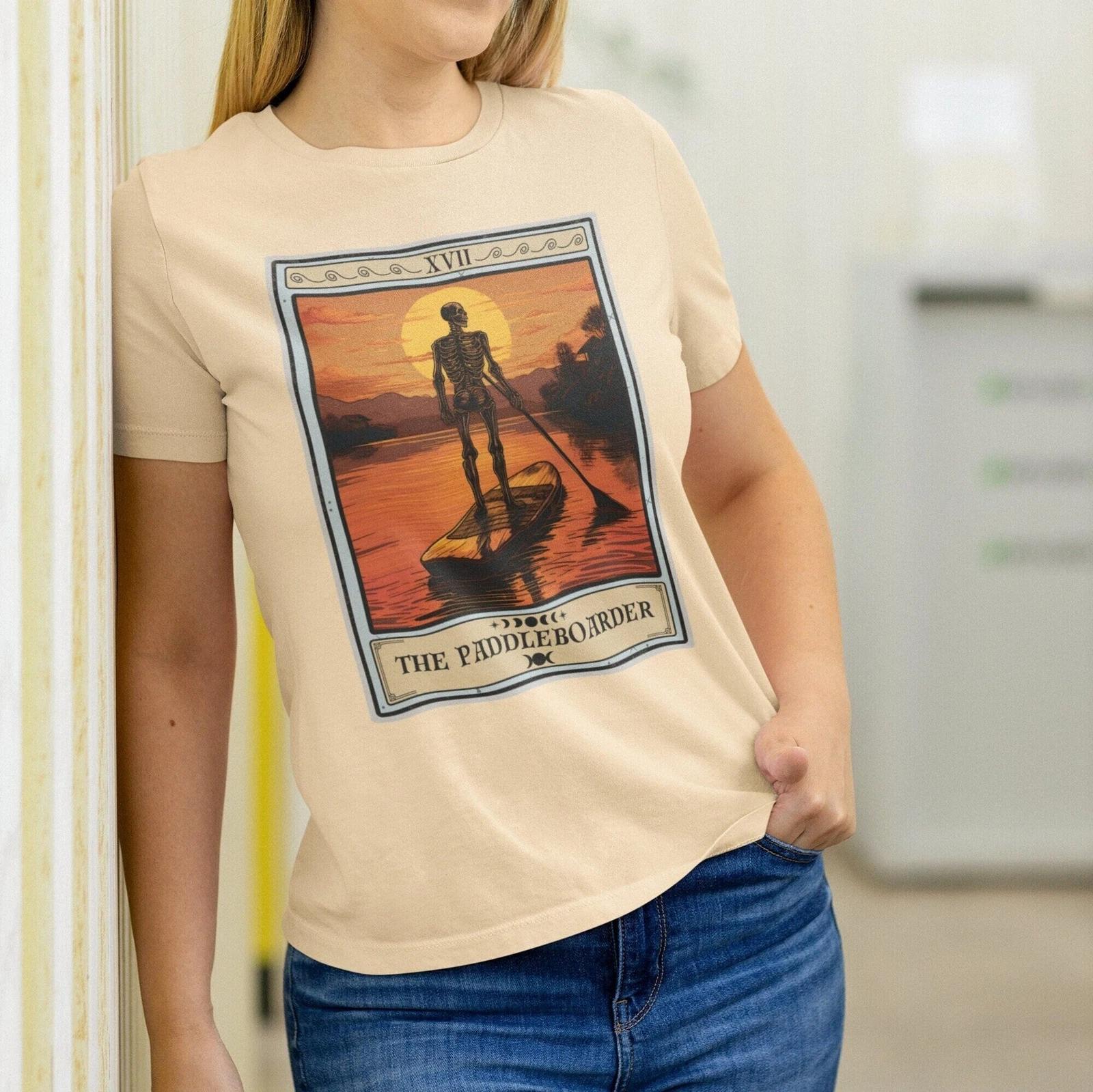The Paddleboarder Tarot Card Shirt, Stand Up Paddleboarding L