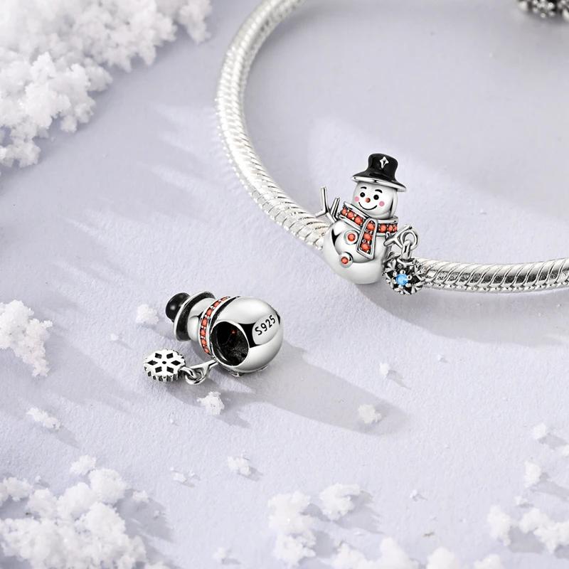 Exquisite Copper Snowflakes Snowman Penguin Fireplace Charms Fit Diy Bracelet Necklace Winter Season Accessories