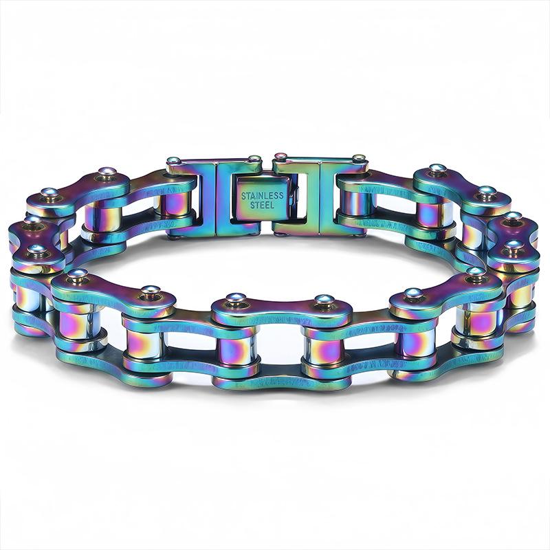 Handmade Titanium Steel Bicycle Chain Bracelet - Trendy Punk Style for Men & Women