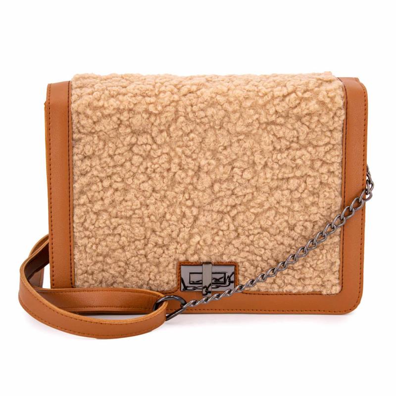 

Berny Женская сумка-мессенджер с эффектом меха и ручкой-цепочкой MANOUKIAN