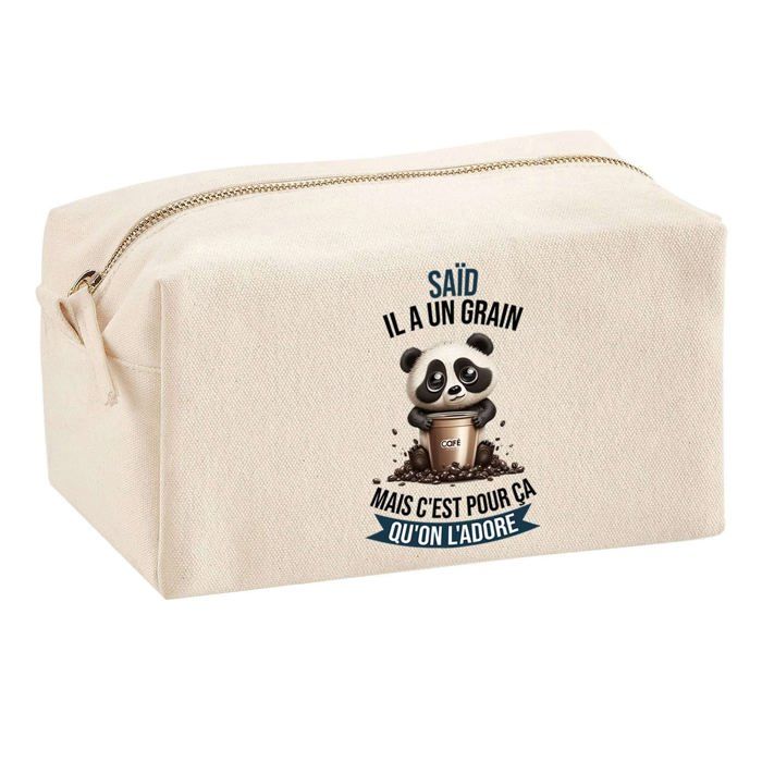 Trousse multifonction Saïd Panda Grain Cadeau Anniversaire Noël Collègue Départ Retraite Idée | Trousse Scolaire Fournitures Bureau