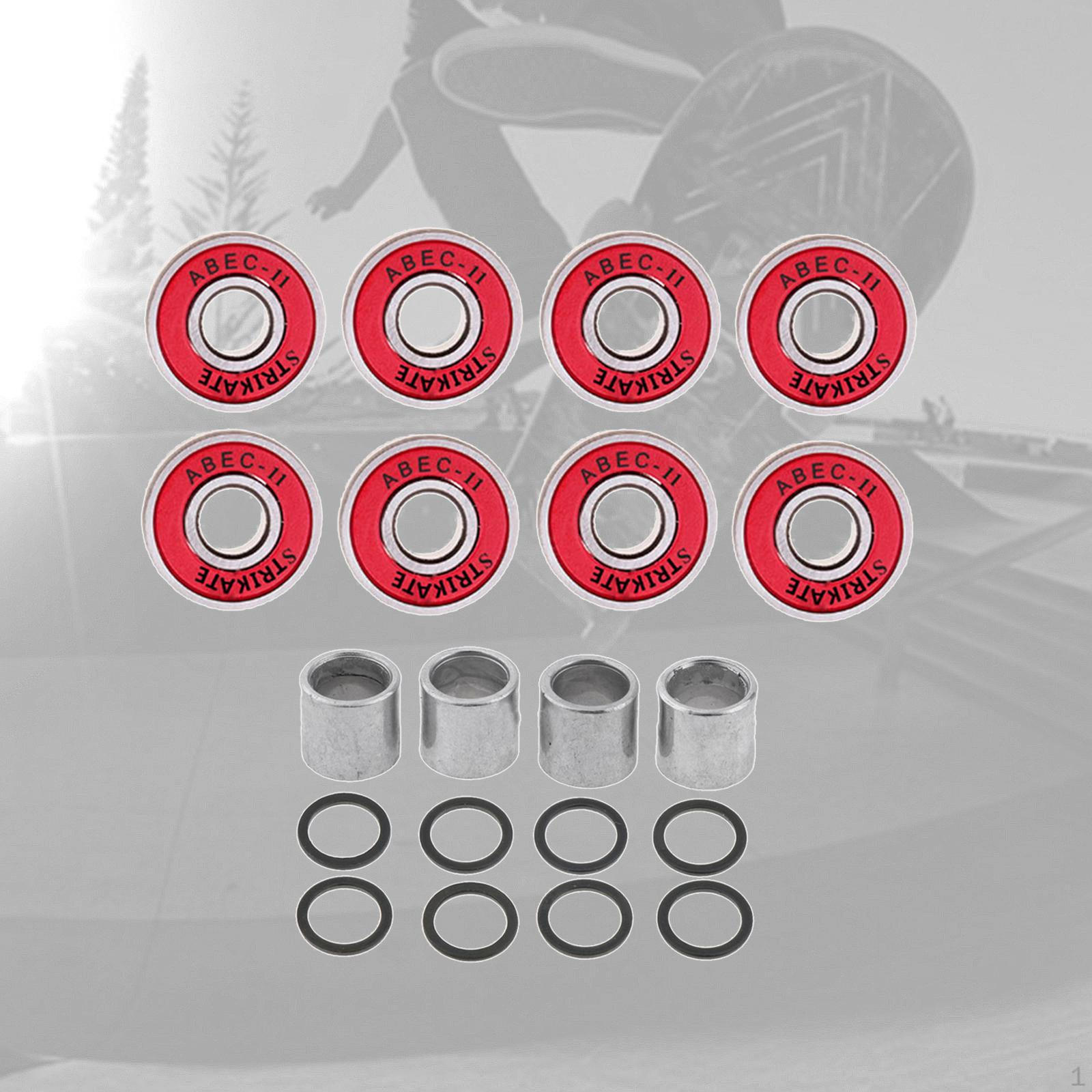 -11 Skateboard Bearing Skates Inline Longboard Bearings Set Red