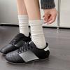 Pleated Lace Socks for Women, Sweet Mid-calf Socks for Autumn, Solid Color, Versatile, Pile Socks, White Socks