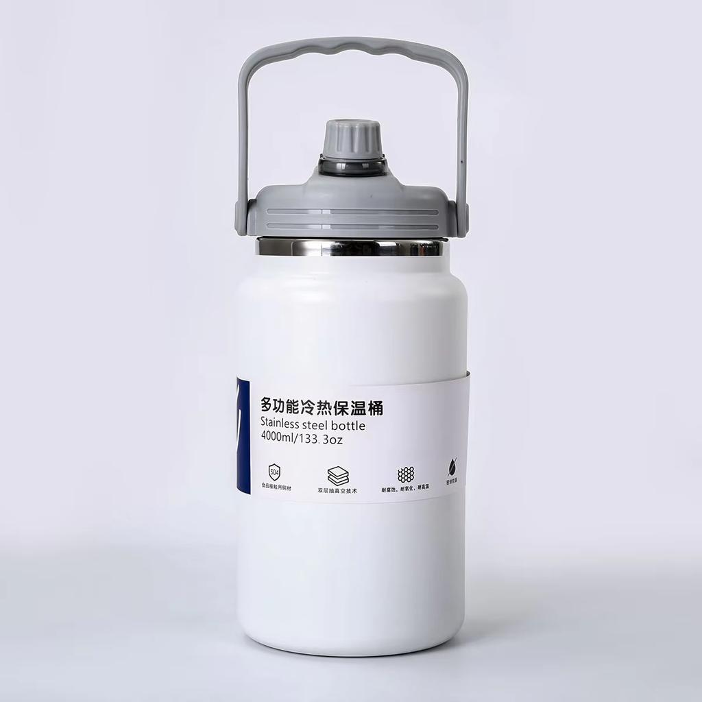 4000ml Tumbler Cup For Coffee Keep Cold Stainless Water Bottle With Straw Space Kettle American-Style Portable Outdoor Sports