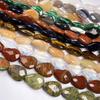 1 Strand Flat Teardrop Faceted Stone Beads 20cm Natural Crystal Agate Beads 13x18x6mm Loose Spacer Beads for DIY Bracelet Necklace Jewelry Making