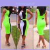 Elegantes Buntes Sexy Mode Bodycon Damenkleid Ärmellos Figurbetont Freizeit Schlankes Design