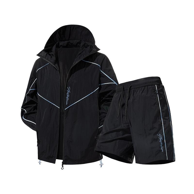 

Sun protection clothing set Ice silk quick-drying anti-UV skin clothing mountaineering clothing set 2XL чёрный