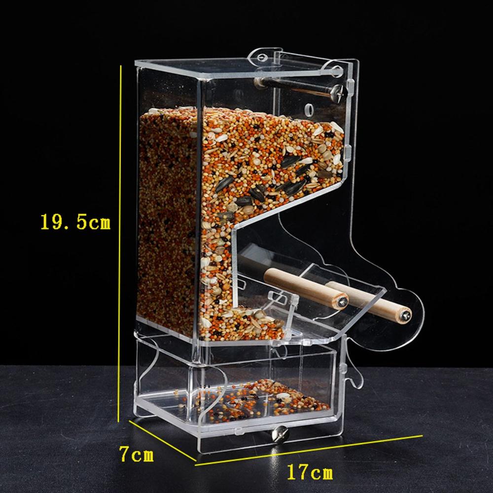 Automatic Acrylic Easy to Install Dispenser Bird Feeders Cage Accessories Parrot Feeding Bowl