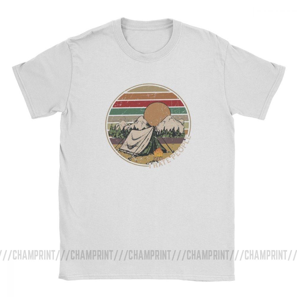 Love Camping I Hate People Vintage Funny T Shirts For Men Camping Hiking Short Sleeve Tops