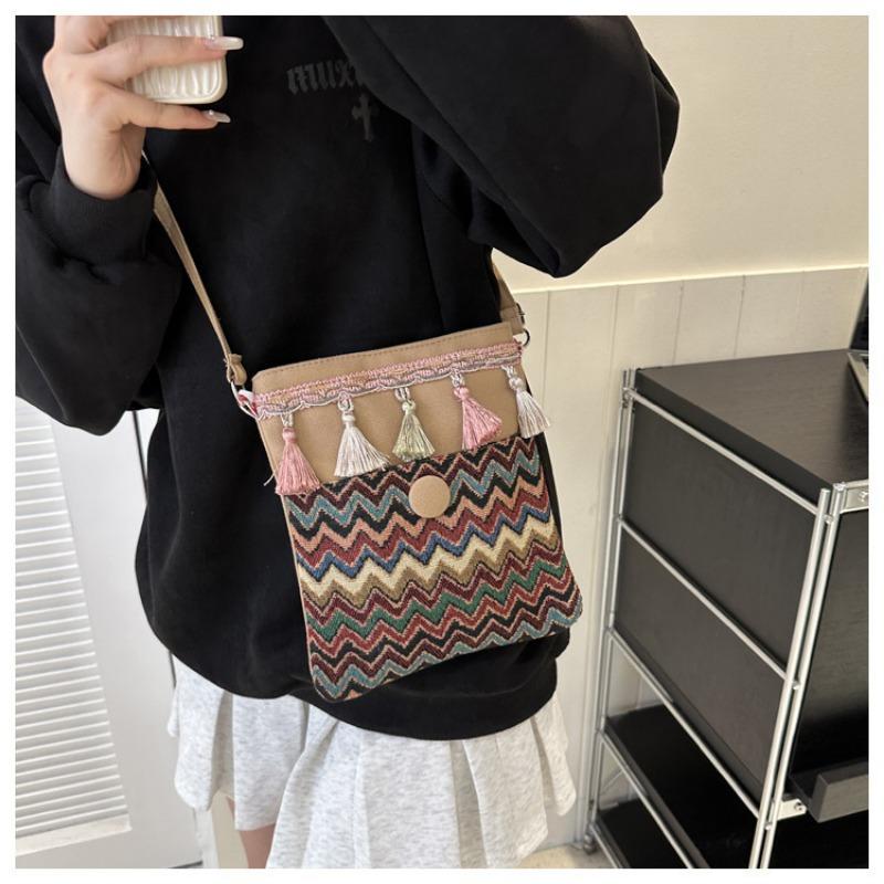 Dámská kabelka přes rameno v etnickém stylu, módní dámská crossbody kabelka