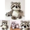 Adorable Big Tail Gray Raccoon Plush Doll Soft Stuffed Animal For Childrens Gift