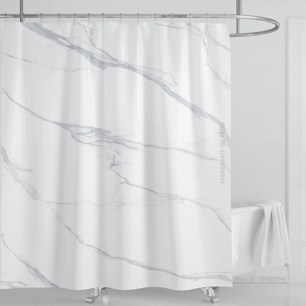 Marble Waterproof Shower Curtain Waterproof Shower Curtain For Bathroom Decor Printed Washable Shower Curtain With Hooks