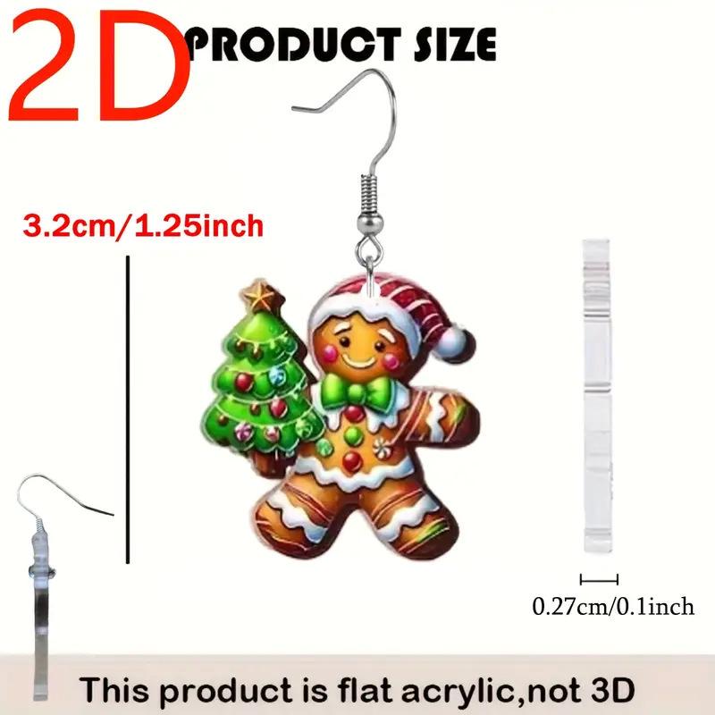 Creative Gingerbread Man & Christmas Tree Acrylic Earrings - Fun Holiday Jewelry Gift