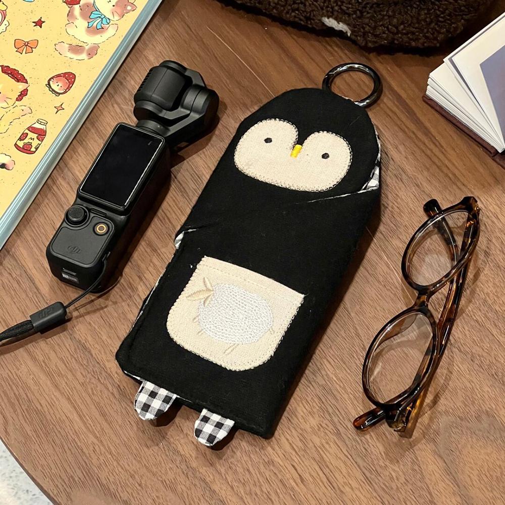 Süße Pinguin Stoff Aufbewahrungstasche Tragbare Brillen Schutzhülle, Multifunktionale Hängende Dekoration, Federmäppchen